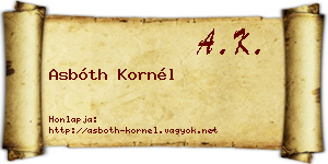 Asbóth Kornél névjegykártya