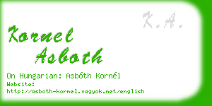 kornel asboth business card